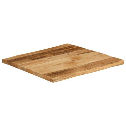 Bordplade 80x80x2,5 cm naturlig kant massivt ru mangotræ