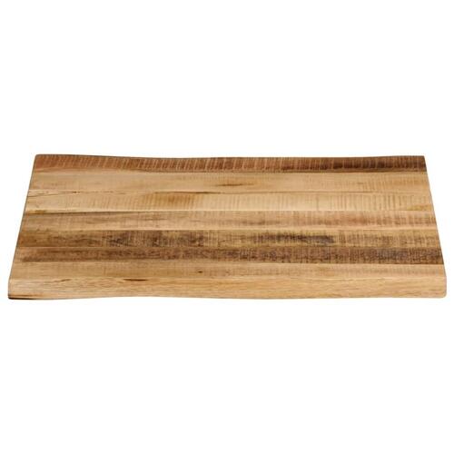 Bordplade 80x80x2,5 cm naturlig kant massivt ru mangotræ