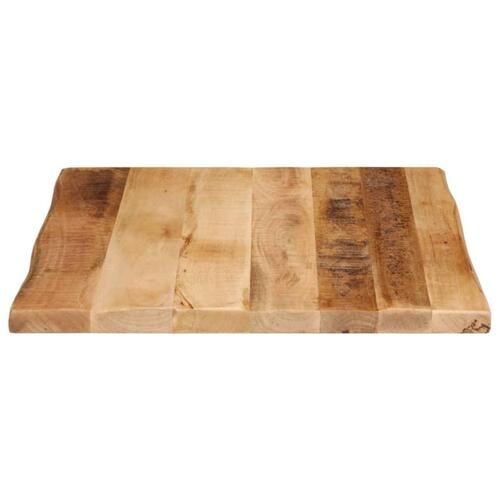 Bordplade 80x80x2,5 cm naturlig kant massivt ru mangotræ