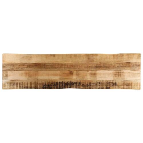 Bordplade 160x40x3,8 cm naturlig kant massivt ru mangotræ