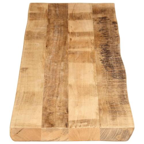Bordplade 160x40x3,8 cm naturlig kant massivt ru mangotræ