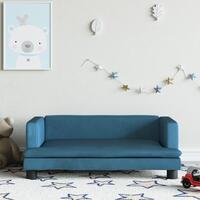 Sofa til børn 80x45x30 cm velour blå