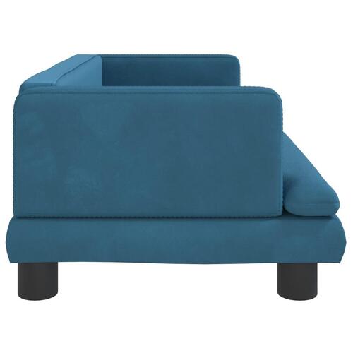 Sofa til børn 80x45x30 cm velour blå