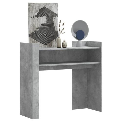 Konsolbord 100x35x90 cm konstrueret træ betongrå