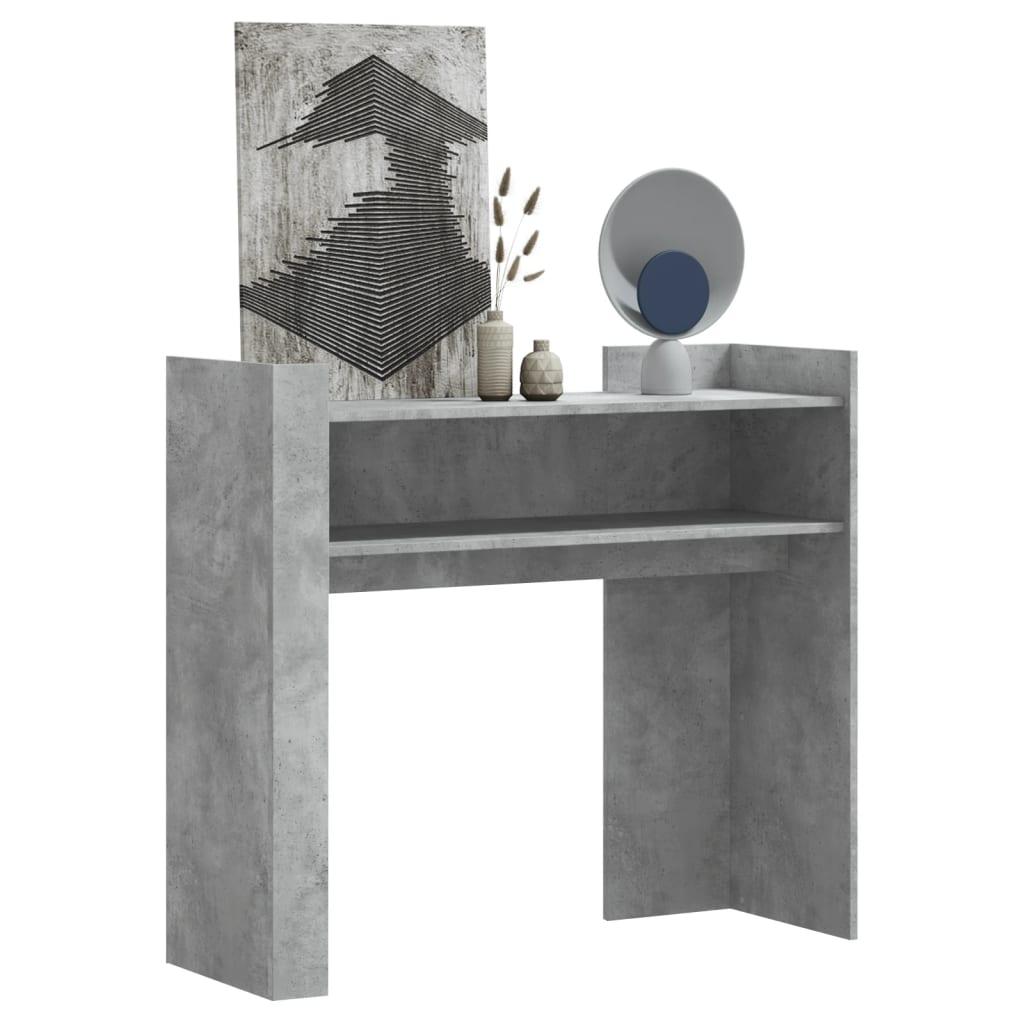 Konsolbord 100x35x90 cm konstrueret træ betongrå