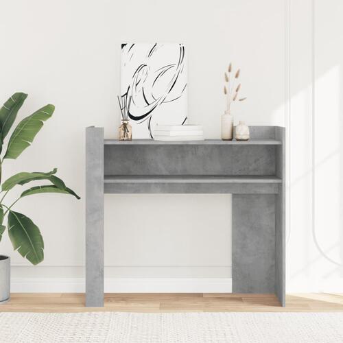 Konsolbord 100x35x90 cm konstrueret træ betongrå