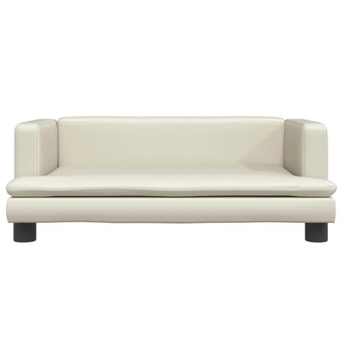 Sofa til børn 80x45x30 cm kunstlæder cremefarvet