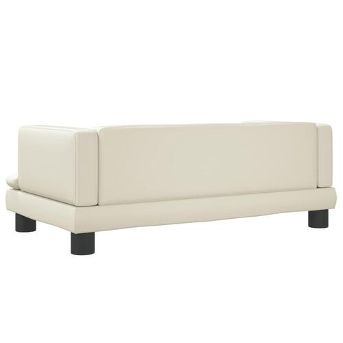 Sofa til børn 80x45x30 cm kunstlæder cremefarvet