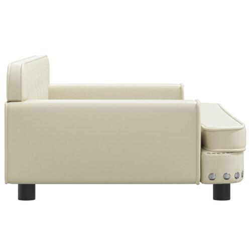 Hundeseng 790x53x30 cm kunstlæder cremefarvet