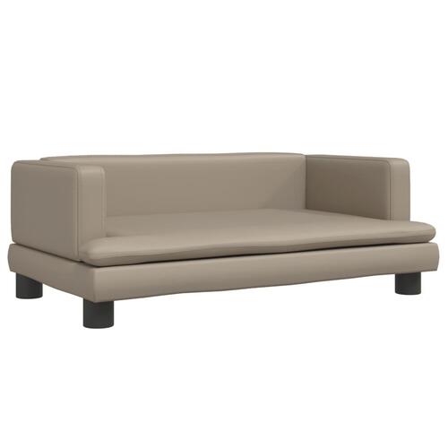 Hundeseng 80x45x30 cm kunstlæder cappuccinofarvet