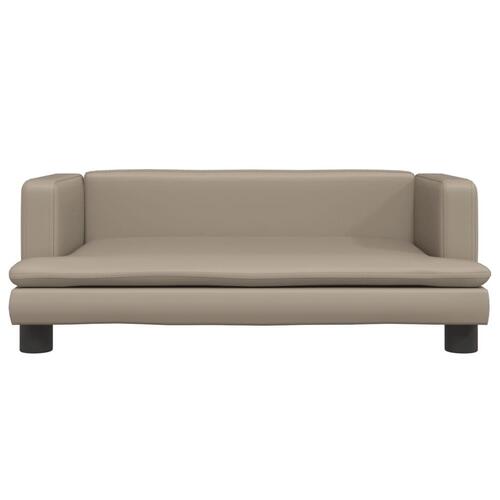Hundeseng 80x45x30 cm kunstlæder cappuccinofarvet