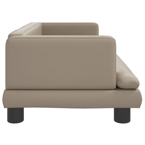 Hundeseng 80x45x30 cm kunstlæder cappuccinofarvet