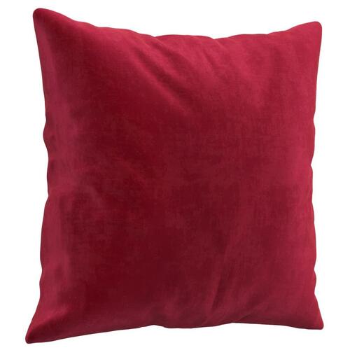 Pyntepuder 2 stk. 40x40 cm velour vinrød