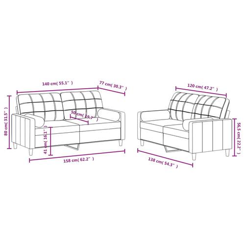 2 personers sofa med puder stof gråbrun