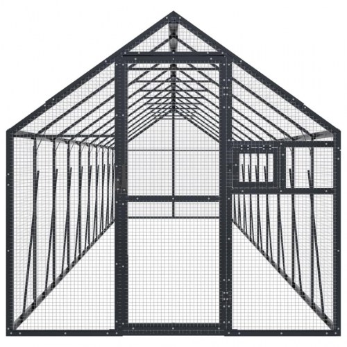Voliere 1,79 × 10 × 1,85 m - aluminium, antracitgrå