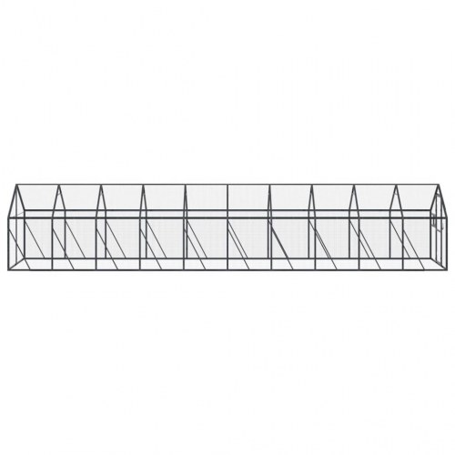 Voliere 1,79 × 10 × 1,85 m - aluminium, antracitgrå