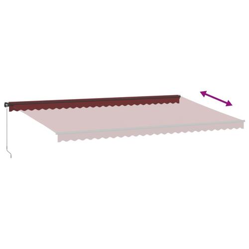 Markise med LED-lys 600x350 cm manuel betjening bordeauxfarvet