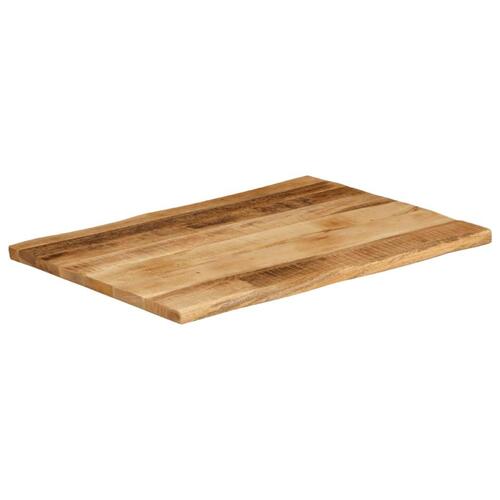 Bordplade 80x60x2,5 cm naturlig kant massivt ru mangotræ