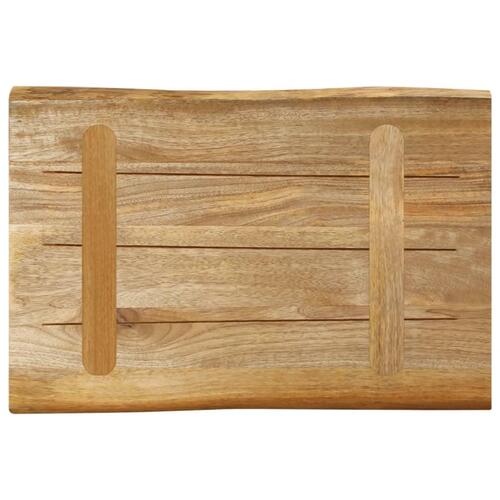 Bordplade 60x40x2,5 cm naturlig kant massivt ru mangotræ
