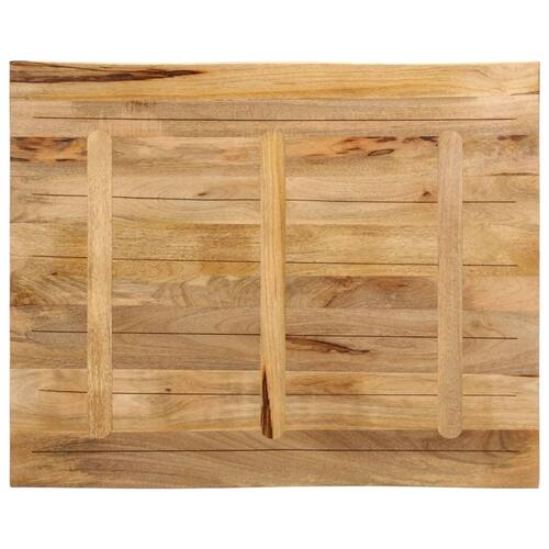 Bordplade 90x80x2,5 cm naturlig kant massivt ru mangotræ