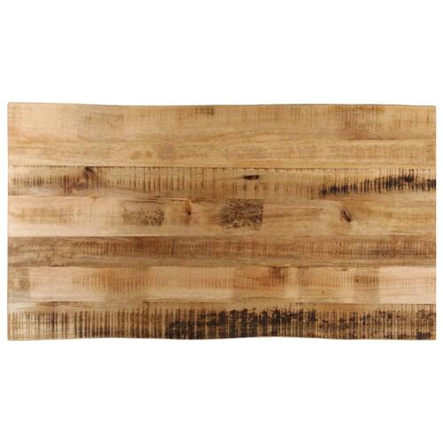 Bordplade 120x60x3,8 cm naturlig kant massivt ru mangotræ