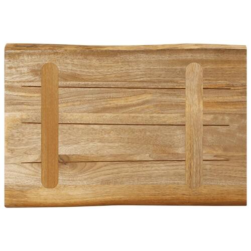 Bordplade 60x40x3,8 cm naturlig kant massivt ru mangotræ