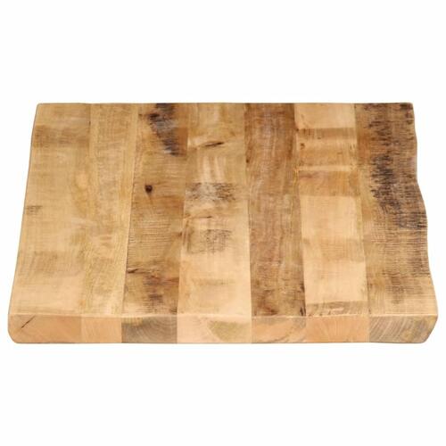Bordplade 100x60x3,8 cm naturlig kant massivt ru mangotræ