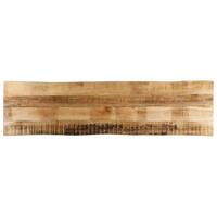 Bordplade 180x40x3,8 cm naturlig kant massivt ru mangotræ