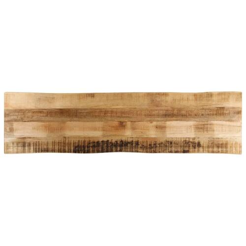 Bordplade 180x40x3,8 cm naturlig kant massivt ru mangotræ