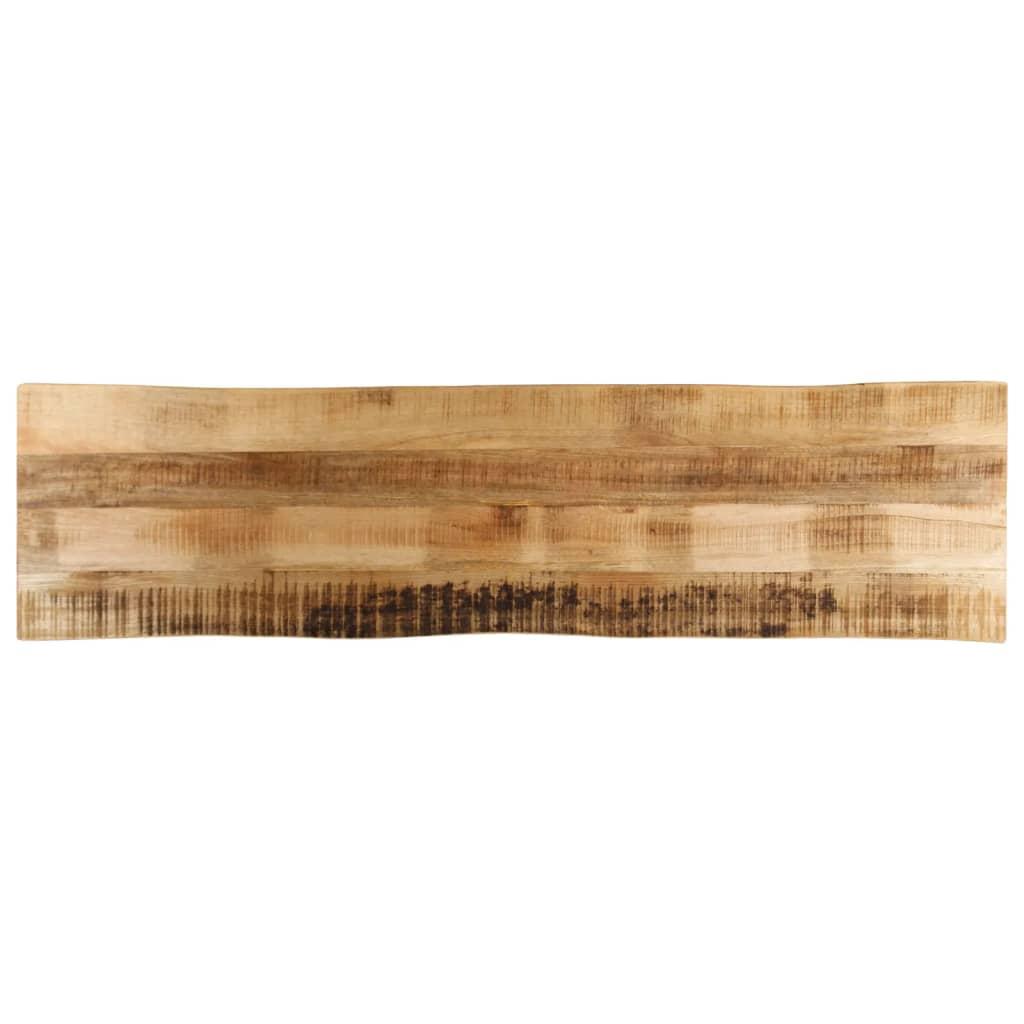 Bordplade 180x40x3,8 cm naturlig kant massivt ru mangotræ