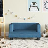 Sofa til børn 60x40x30 cm velour blå