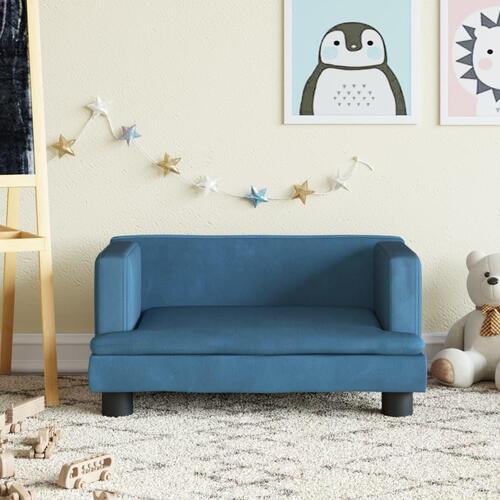 Sofa til børn 60x40x30 cm velour blå