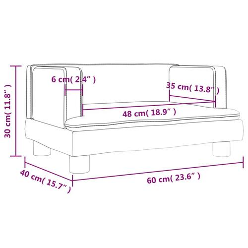 Sofa til børn 60x40x30 cm velour blå