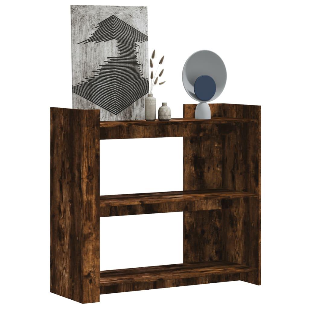 Konsolbord 100x35x90 cm konstrueret træ røget egetræsfarve
