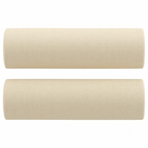 2-personers sofa med pyntepuder 140 cm - stof, cremefarvet