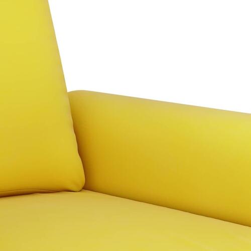 3 personers sofa med puder velour gul