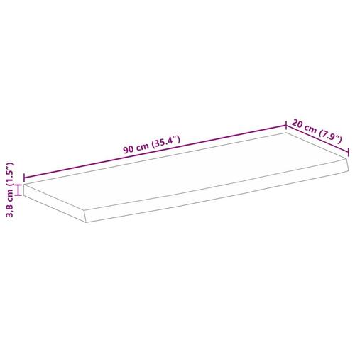Bordplade 90x20x3,8 cm naturlig kant massivt mangotræ
