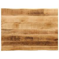 Bordplade 80x60x3,8 cm naturlig kant massivt ru mangotræ