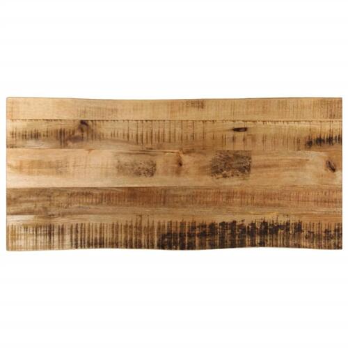 Bordplade 100x40x3,8 cm naturlig kant massivt ru mangotræ