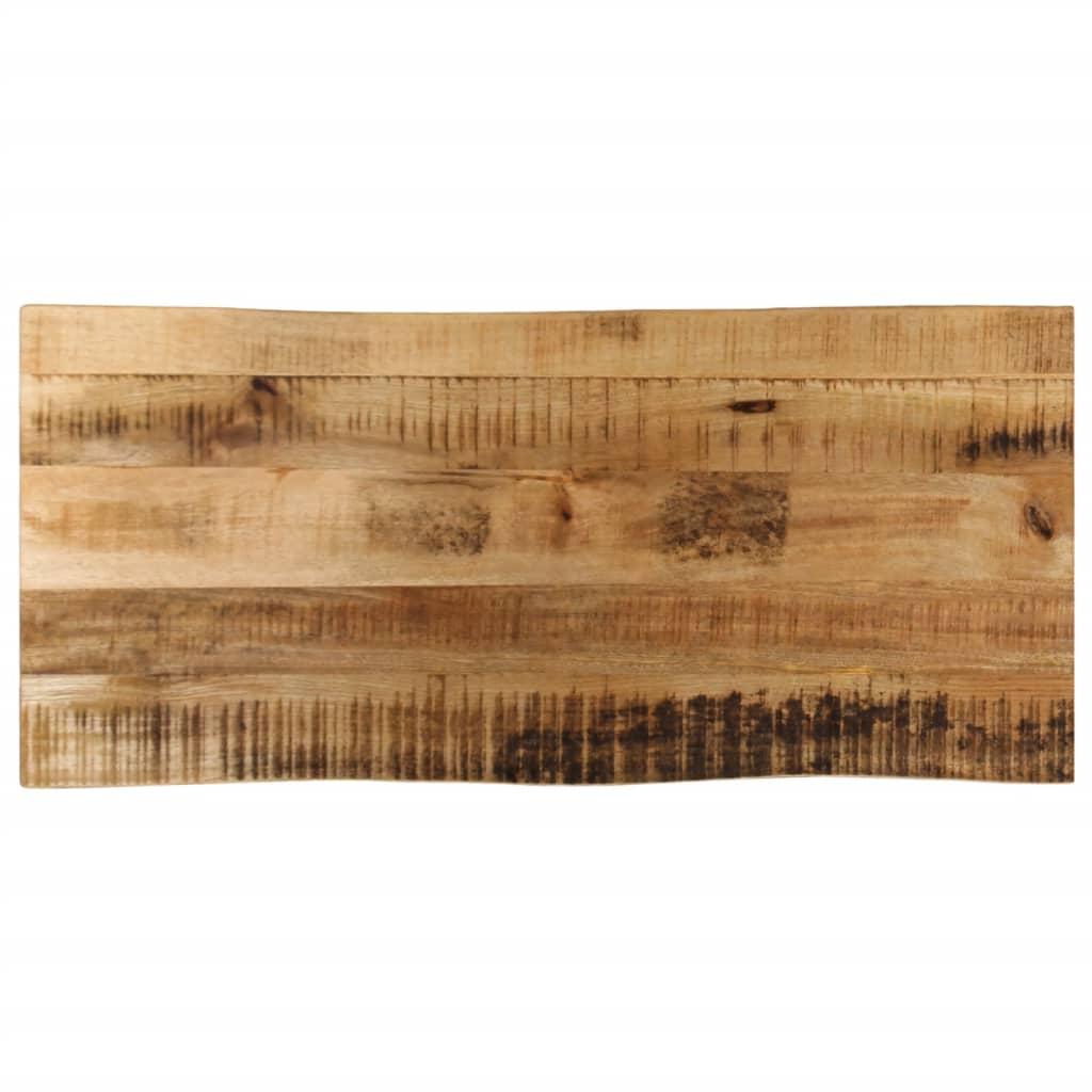 Bordplade 100x40x3,8 cm naturlig kant massivt ru mangotræ