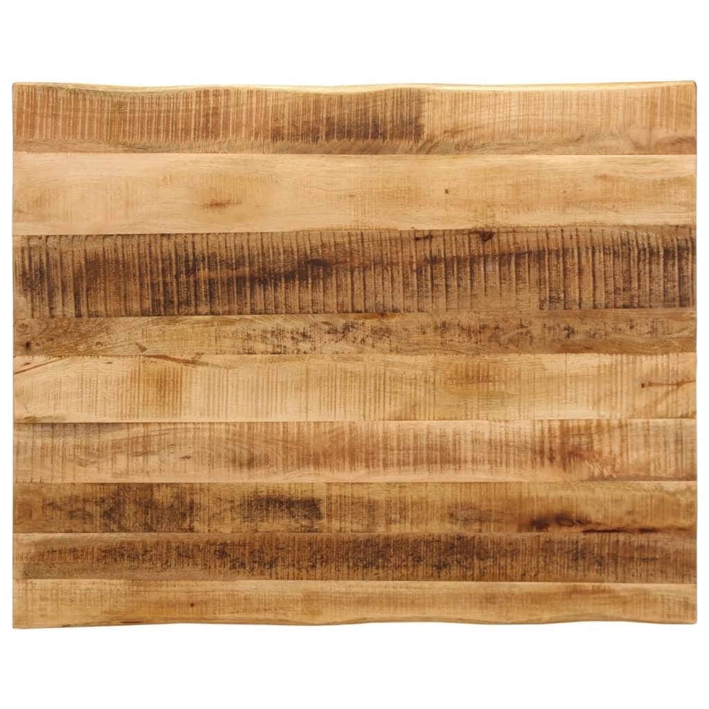 Bordplade 90x80x3,8 cm naturlig kant massivt ru mangotræ