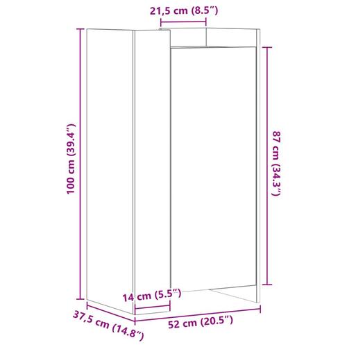 Skoreol 52x37,5x100 cm konstrueret træ sonoma-eg