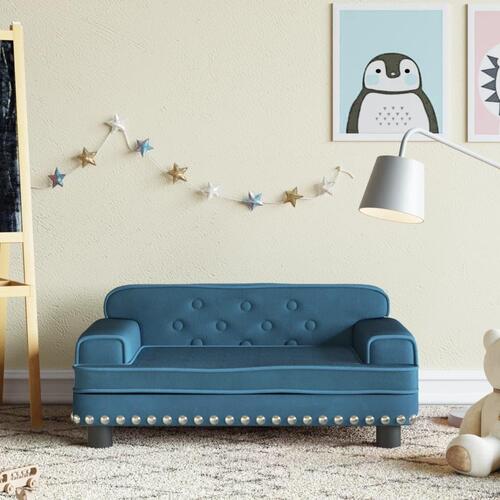Sofa til børn 70x45x30 cm fløjl blå