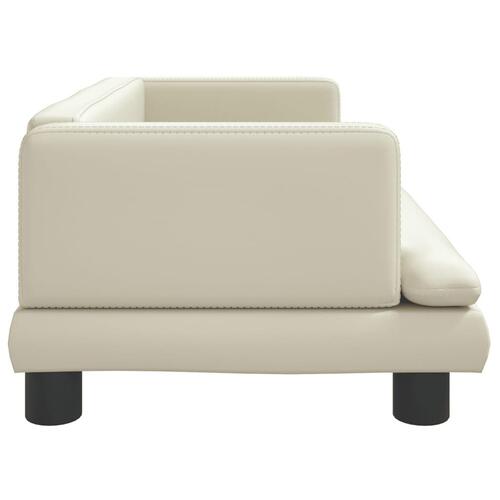 Hundeseng 80x45x30 cm kunstlæder cremefarvet