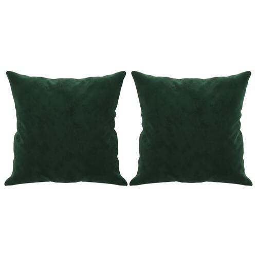 Pyntepuder 2 stk. 40x40 cm velour mørkegrøn