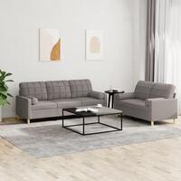 2 personers sofa med puder stof gråbrun