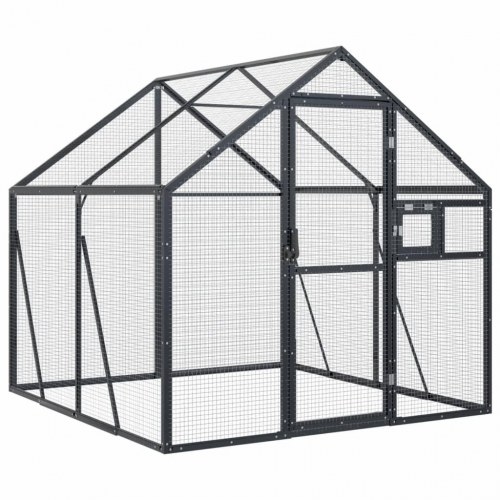Voliere i aluminium 179 × 200 × 185 cm - antracitgrå