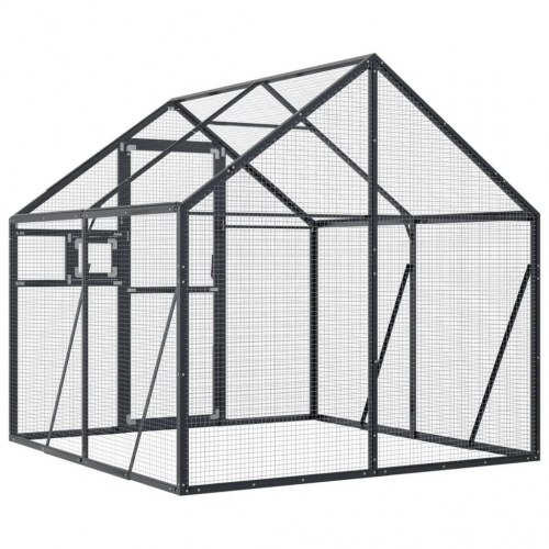 Voliere i aluminium 179 × 200 × 185 cm - antracitgrå