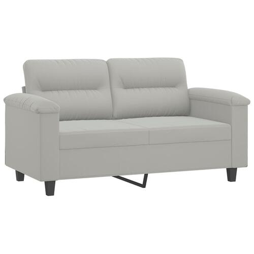 3 personers sofa med hynder mikrofiberstof lysegrå