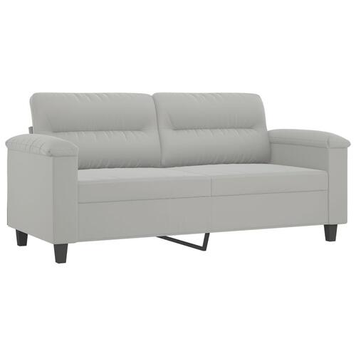 3 personers sofa med hynder mikrofiberstof lysegrå